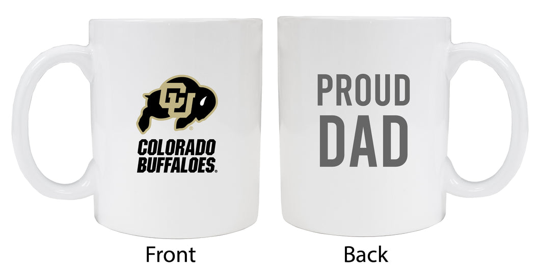 Colorado Buffaloes Proud Dad Ceramic Coffee Mug - White (2 Pack)