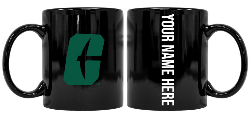 North Carolina Charlotte Forty-Niners Customizable 12 oz Black Ceramic Coffee Mug Officially Licensed