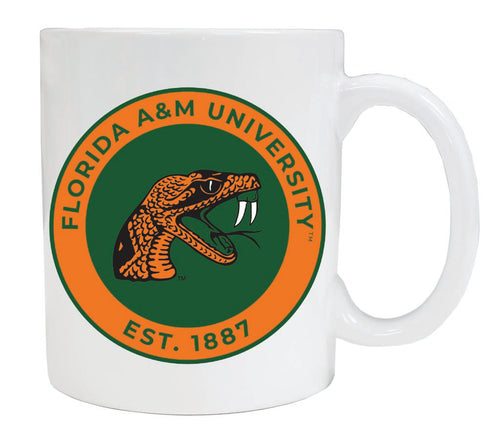 Florida A&M Rattlers 12 oz White Ceramic Coffee Mug Circle Design Officially Licensed Collegiate Product 