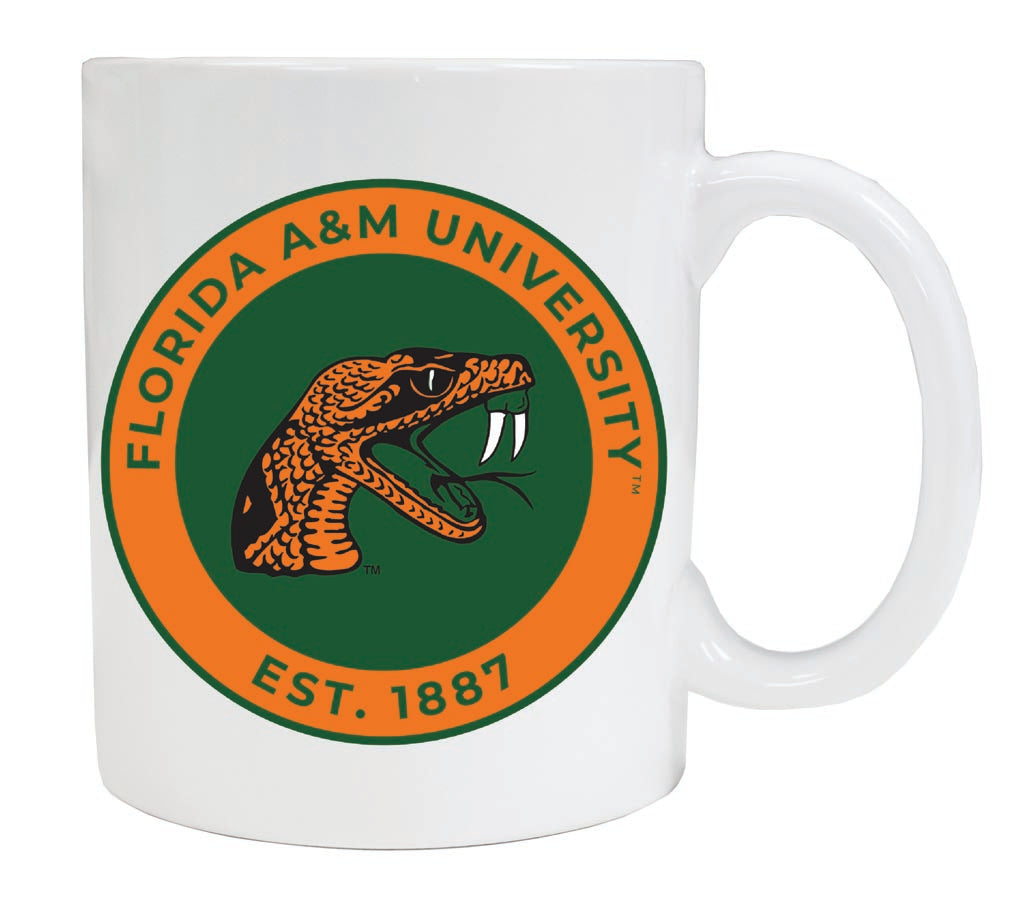 Florida A&M Rattlers 12 oz White Ceramic Coffee Mug Circle Design Officially Licensed Collegiate Product 