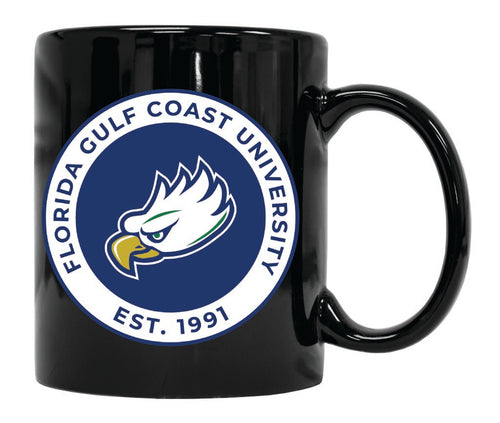 Florida Gulf Coast Eagles 12 oz Black Ceramic Coffee Mug Circle Design Officially Licensed Collegiate Product