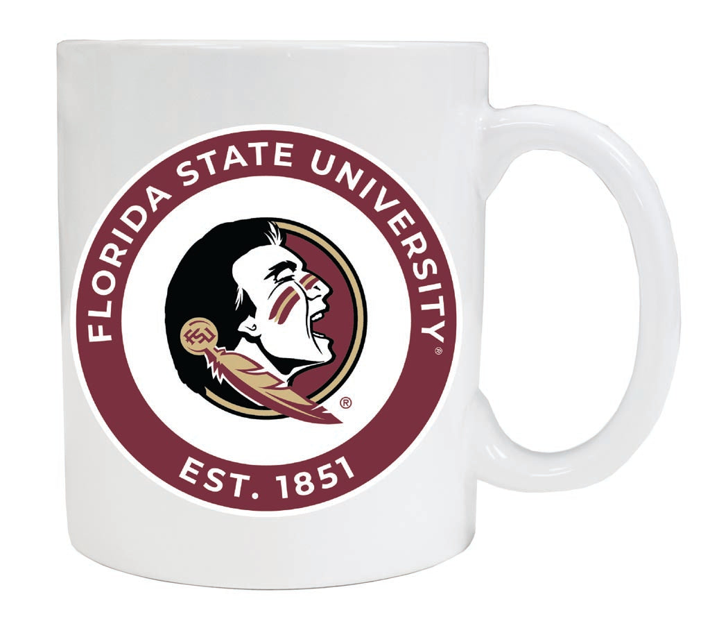 Florida State Seminoles 12 oz White Ceramic Coffee Mug Circle Design Officially Licensed Collegiate Product