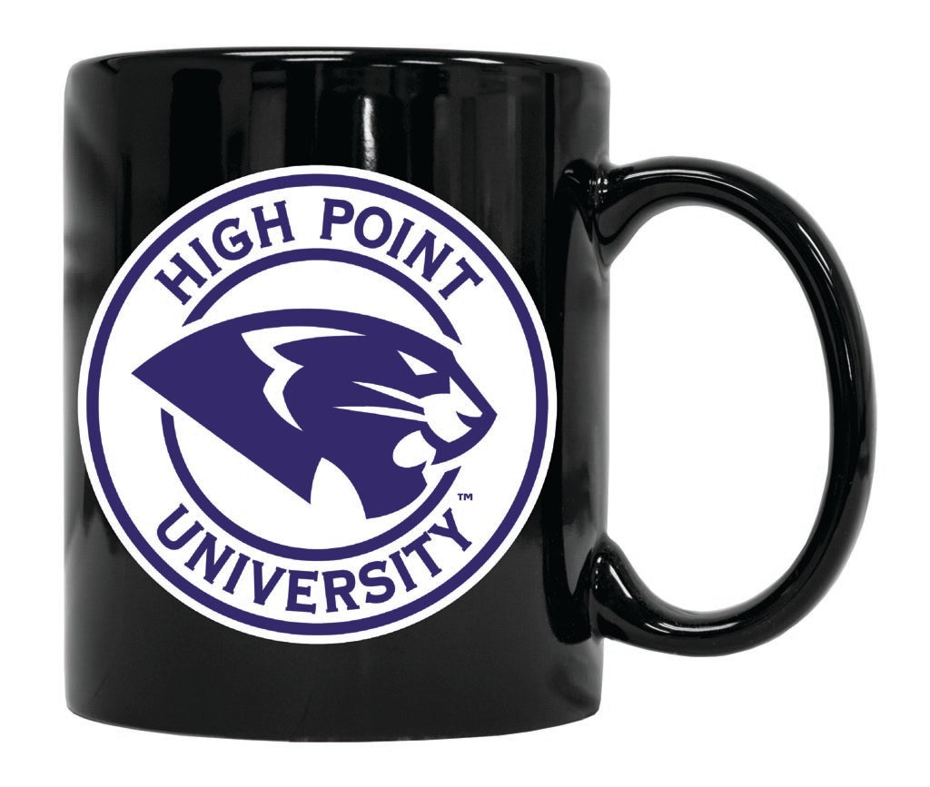 High Point University 12 oz Black Ceramic Coffee Mug Circle Design Officially Licensed Collegiate Product