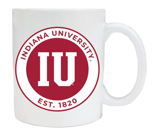 Indiana Hoosiers 12 oz White Ceramic Coffee Mug Circle Design Officially Licensed Collegiate Product 