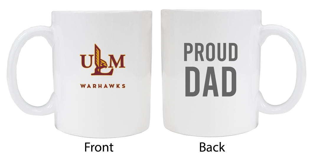 University of Louisiana Monroe Proud Dad Ceramic Coffee Mug - White (2 Pack)