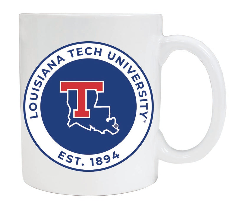 Louisiana Tech Bulldogs 12 oz White Ceramic Coffee Mug Circle Design Officially Licensed Collegiate Product