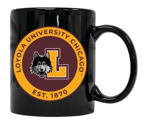 Loyola University Ramblers 12 oz Black Ceramic Coffee Mug Circle Design Officially Licensed Collegiate Product 