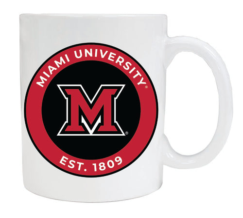 Miami University of Ohio 12 oz White Ceramic Coffee Mug Circle Design Officially Licensed Collegiate Product