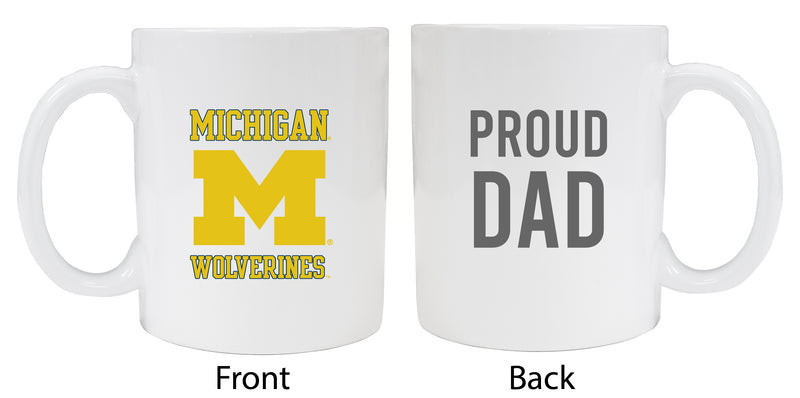 Michigan Wolverines Proud Dad Ceramic Coffee Mug - White (2 Pack)