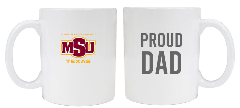 Midwestern State University Mustangs 12 oz White Ceramic Coffee Mug Proud Dad Officially Licensed Collegiate Product