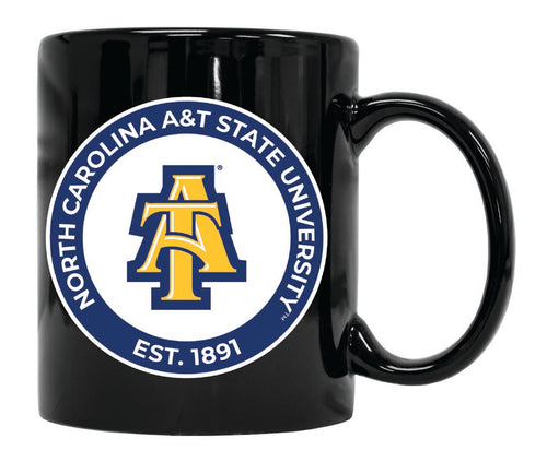 North Carolina A&T State Aggies 12 oz Black Ceramic Coffee Mug Circle Design Officially Licensed Collegiate Product
