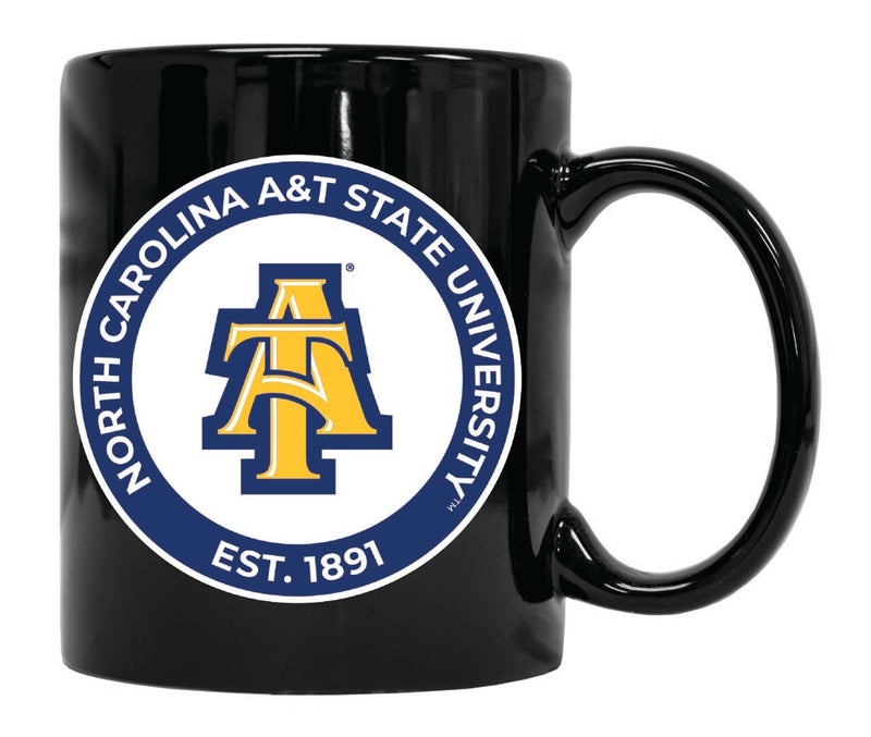 North Carolina A&T State Aggies 12 oz Black Ceramic Coffee Mug Circle Design Officially Licensed Collegiate Product