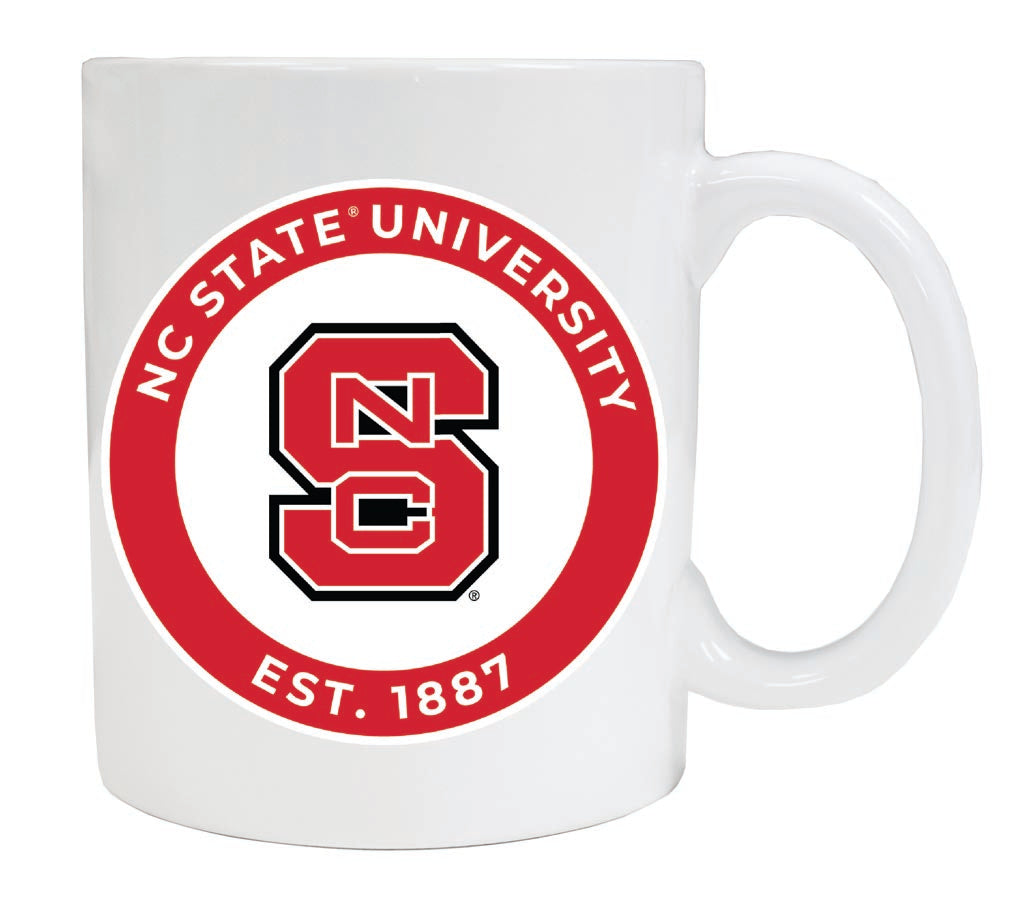 NC State Wolfpack 12 oz White Ceramic Coffee Mug Circle Design Officially Licensed Collegiate Product 
