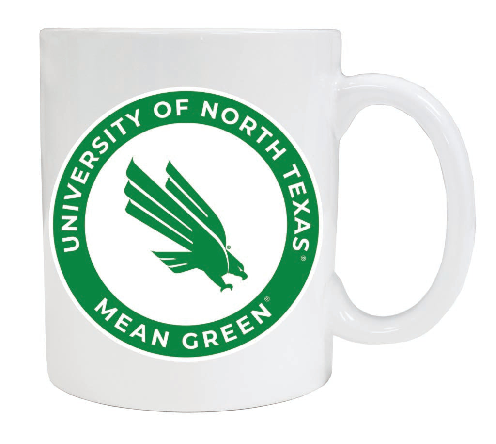 North Texas 12 oz White Ceramic Coffee Mug Circle Design Officially Licensed Collegiate Product 