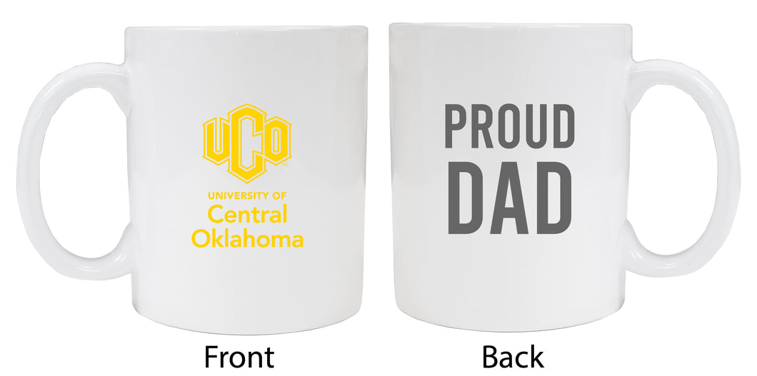 University of Central Oklahoma Bronchos Proud Dad Ceramic Coffee Mug - White (2 Pack)
