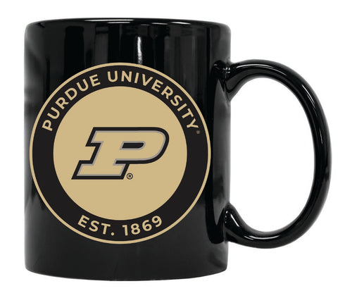 Purdue Boilermakers 12 oz Black Ceramic Coffee Mug Circle Design Officially Licensed Collegiate Product Single