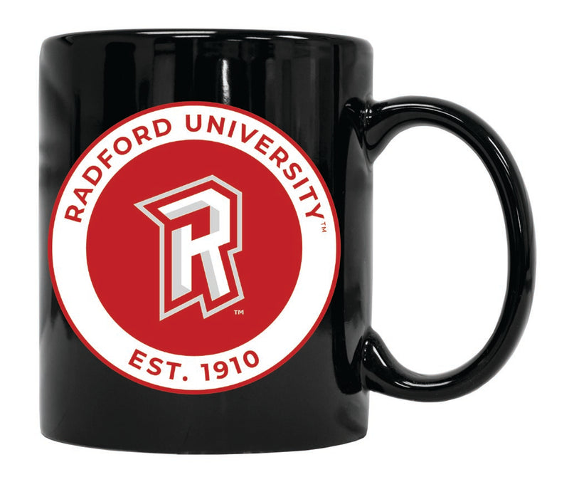 Radford University Highlanders 12 oz Black Ceramic Coffee Mug Circle Design Officially Licensed Collegiate Product Single