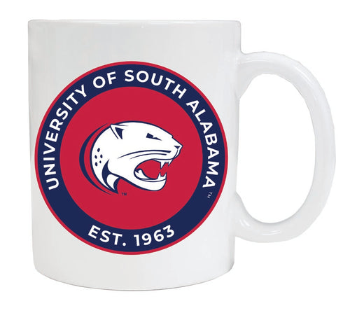 University of South Alabama 12 oz White Ceramic Coffee Mug Circle Design Officially Licensed Collegiate Product 2-Pack