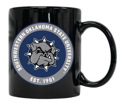 Southwestern Oklahoma State University 12 oz Black Ceramic Coffee Mug Circle Design Officially Licensed Collegiate Product Single