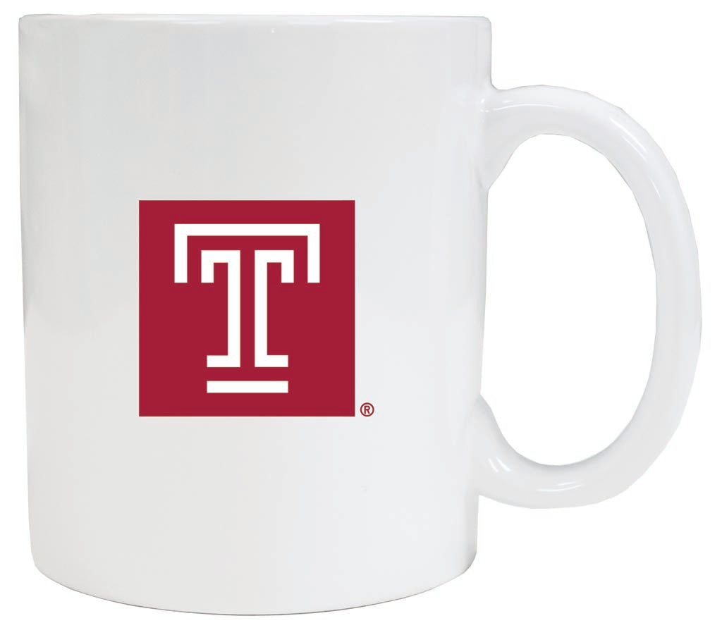 Temple University 12 oz White Ceramic Coffee Mug Circle Design Officially Licensed Collegiate Product 2-Pack