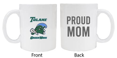 Tulane University Green Wave Proud Mom Ceramic Coffee Mug - White