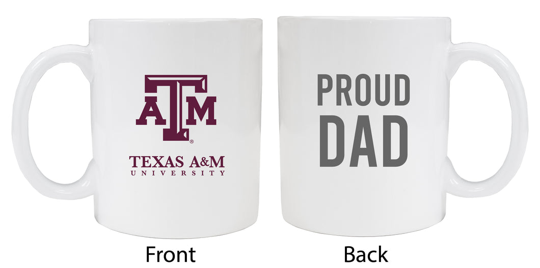 Texas A&M Aggies Proud Dad Ceramic Coffee Mug - White (2 Pack)