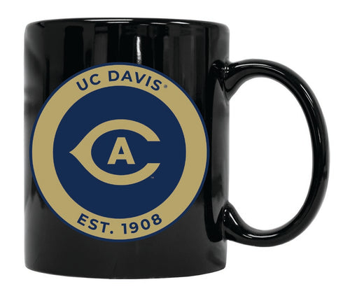 UC Davis Aggies 12 oz Black Ceramic Coffee Mug Circle Design Officially Licensed Collegiate Product 4-Pack