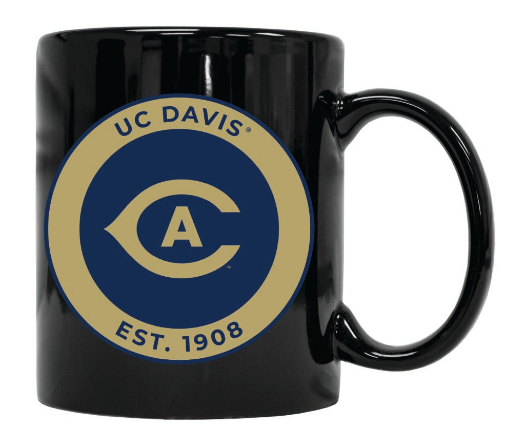 UC Davis Aggies 12 oz Black Ceramic Coffee Mug Circle Design Officially Licensed Collegiate Product 4-Pack
