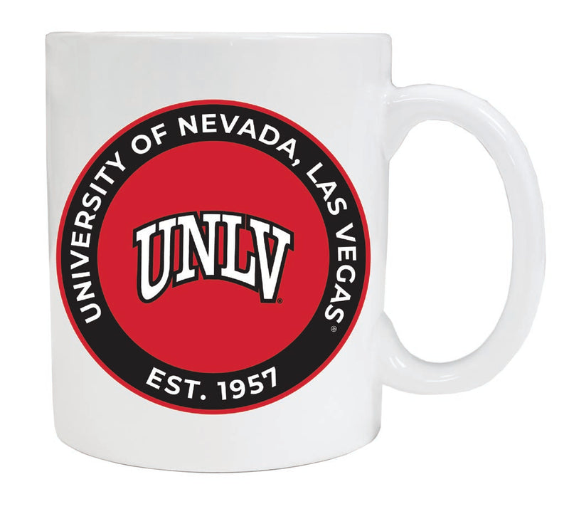 UNLV Rebels 12 oz White Ceramic Coffee Mug Circle Design Officially Licensed Collegiate Product Single