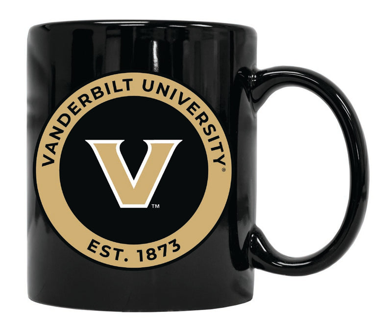Vanderbilt University 12 oz Black Ceramic Coffee Mug Circle Design Officially Licensed Collegiate Product Single