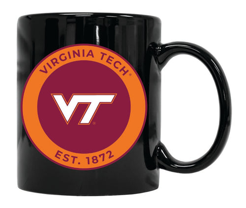 Virginia Tech Hokies 12 oz Black Ceramic Coffee Mug Circle Design Officially Licensed Collegiate Product Single