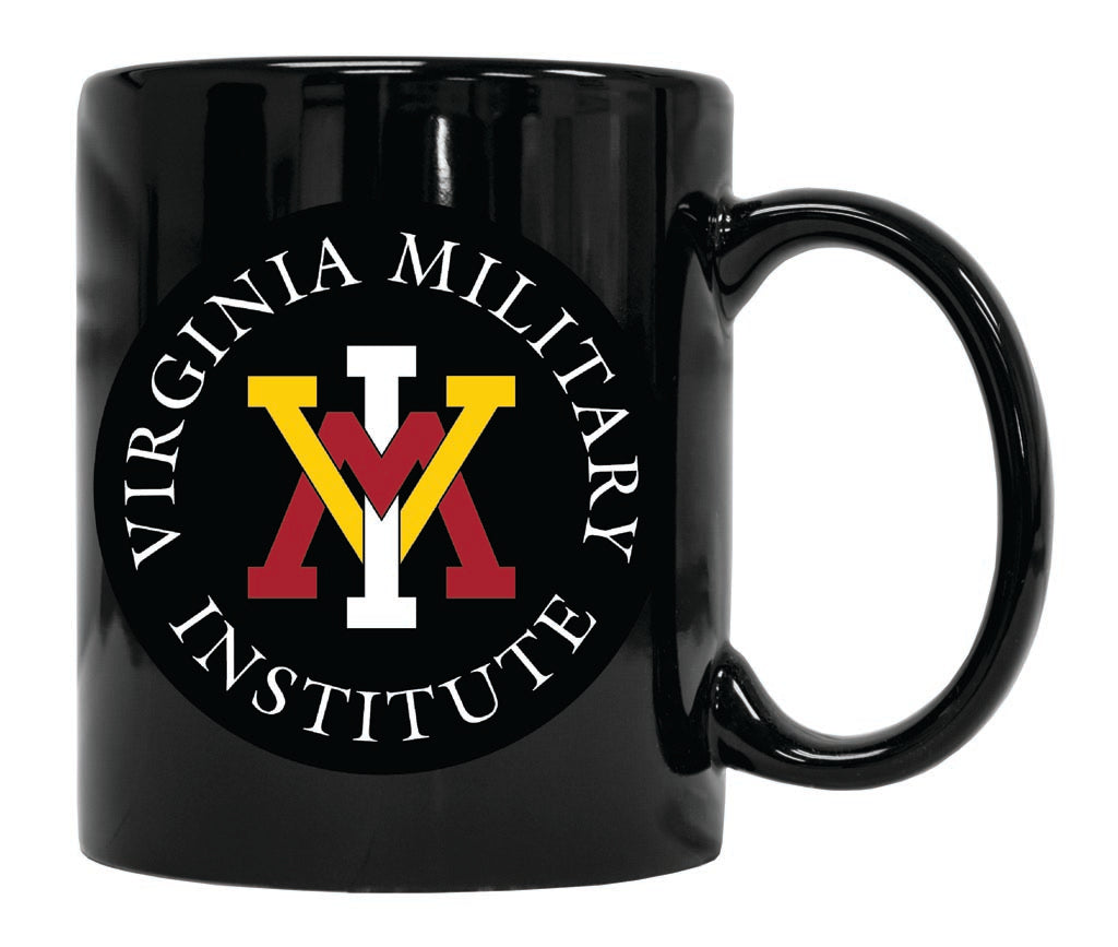 VMI Keydets 12 oz Black Ceramic Coffee Mug Circle Design Officially Licensed Collegiate Product 4-Pack
