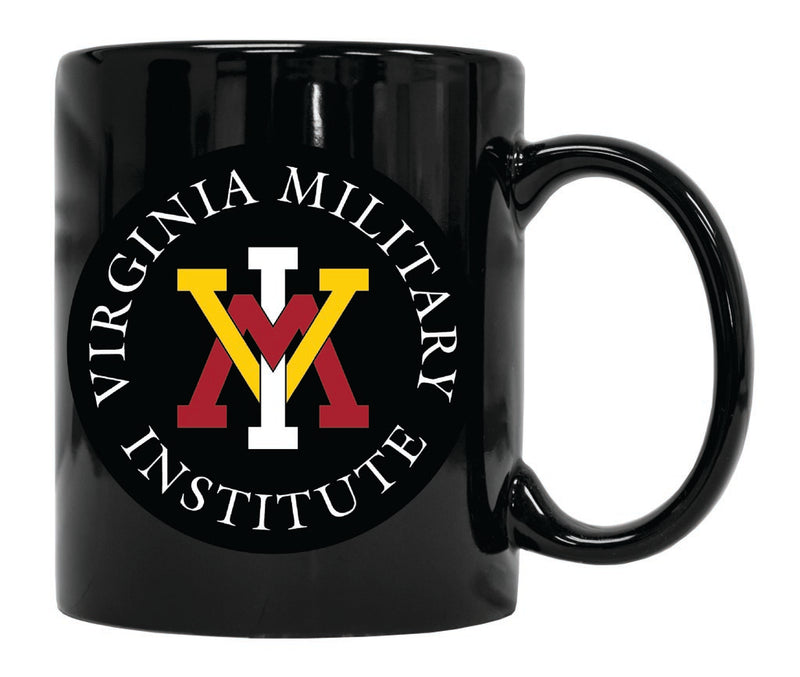 VMI Keydets 12 oz Black Ceramic Coffee Mug Circle Design Officially Licensed Collegiate Product 4-Pack