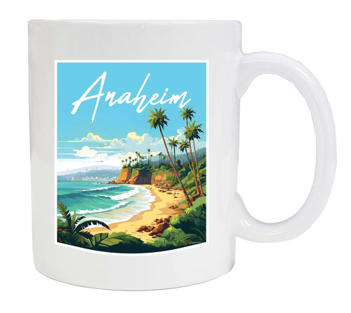 Anaheim California Design B Souvenir 12 oz Ceramic Coffee Mug White 2-Pack