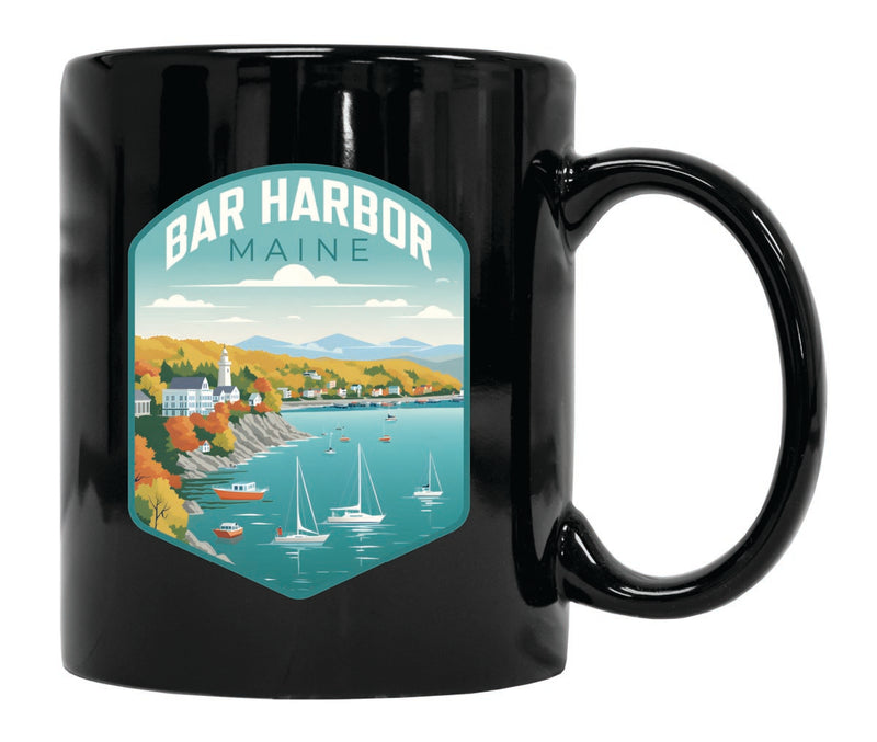 Bar Harbor Maine Souvenir 12 oz Ceramic Coffee Mug Black