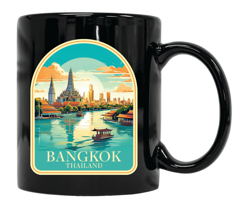 Bangkok Thailand Souvenir 12 oz Ceramic Coffee Mug Black