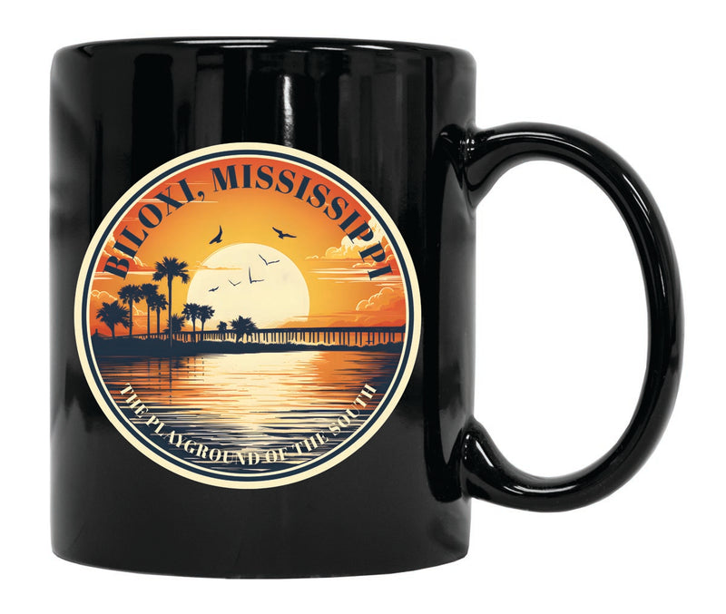 Biloxi Mississippi Souvenir 12 oz Ceramic Coffee Mug Black