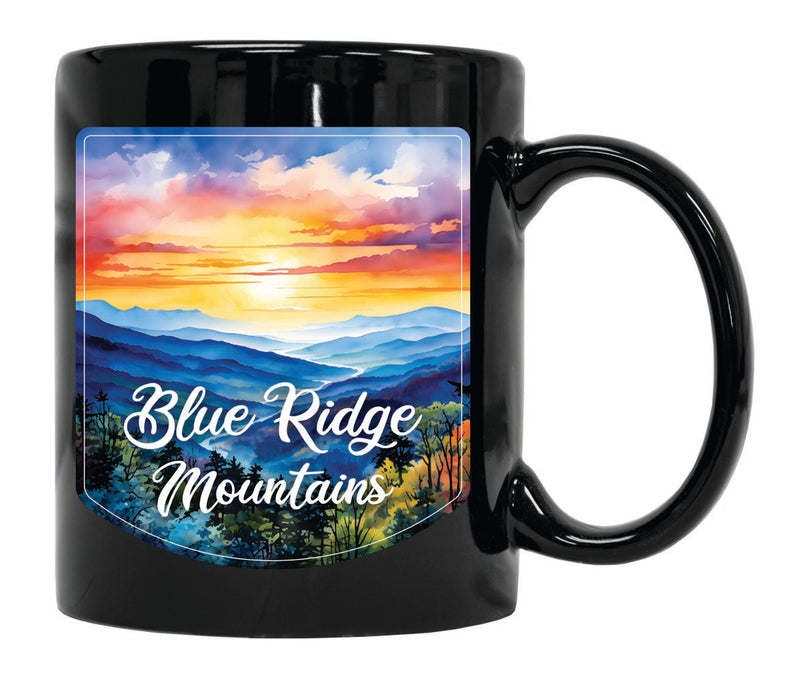 Blue Ridge Mountains Souvenir 12 oz Ceramic Coffee Mug Black