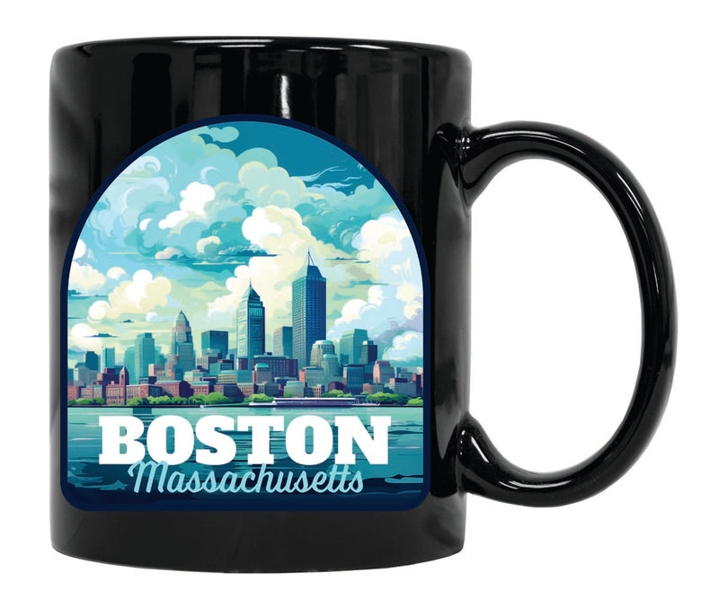 Boston Massachusetts Souvenir 12 oz Ceramic Coffee Mug Black