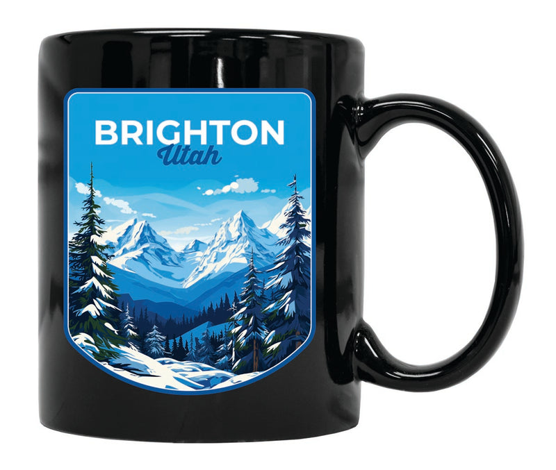 Brighton Utah Souvenir 12 oz Ceramic Coffee Mug Black