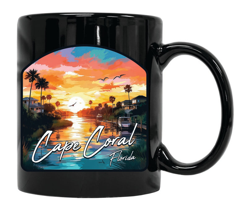 Cape Coral Florida Souvenir 12 oz Ceramic Coffee Mug Black