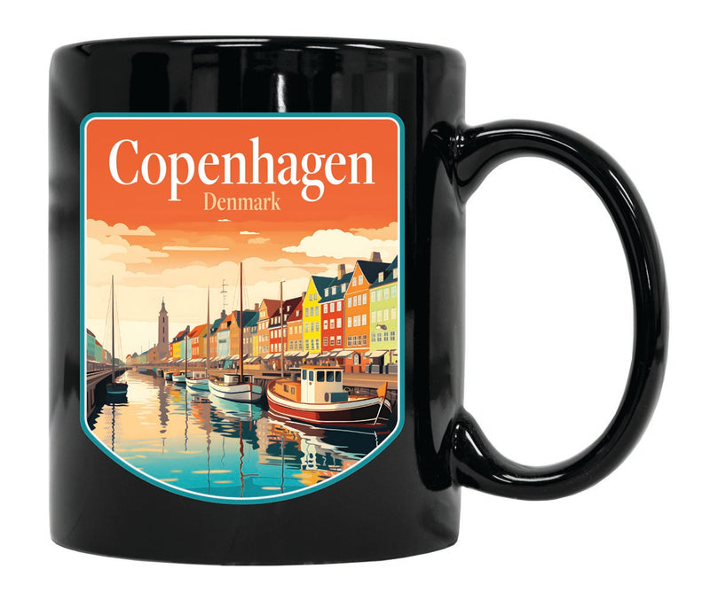 Copenhagen Denmark Souvenir 12 oz Ceramic Coffee Mug Black