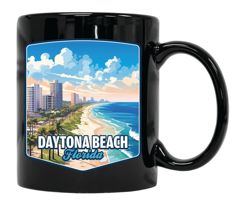 Daytona Beach Florida Souvenir 12 oz Ceramic Coffee Mug Black