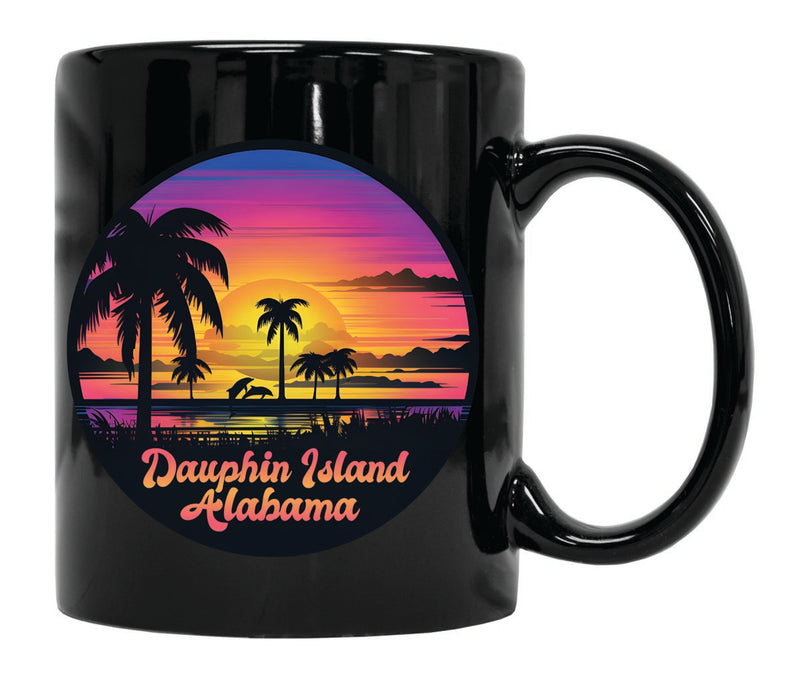 Dauphin Island Alabama Souvenir 12 oz Ceramic Coffee Mug Black
