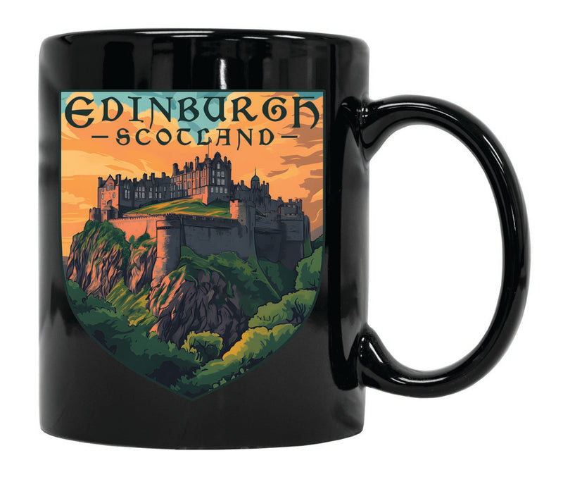Edinburgh Scotland Souvenir 12 oz Ceramic Coffee Mug Black