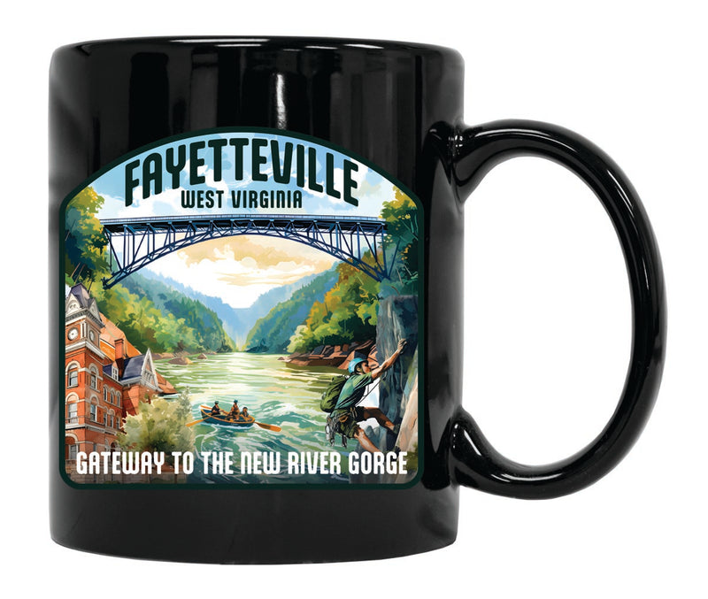 Fayetteville West Virginia Souvenir 12 oz Ceramic Coffee Mug Black