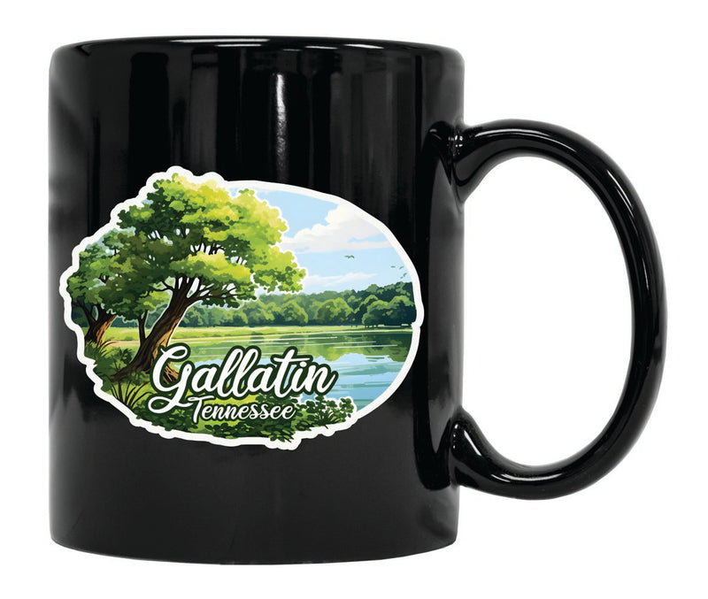 Gallatin Tennessee Souvenir 12 oz Ceramic Coffee Mug Black