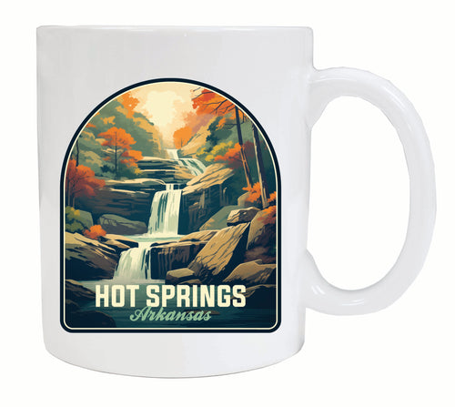 Hot Springs Arkansas Autumn Waterfall Design Souvenir 12 oz Ceramic Coffee Mug White Single