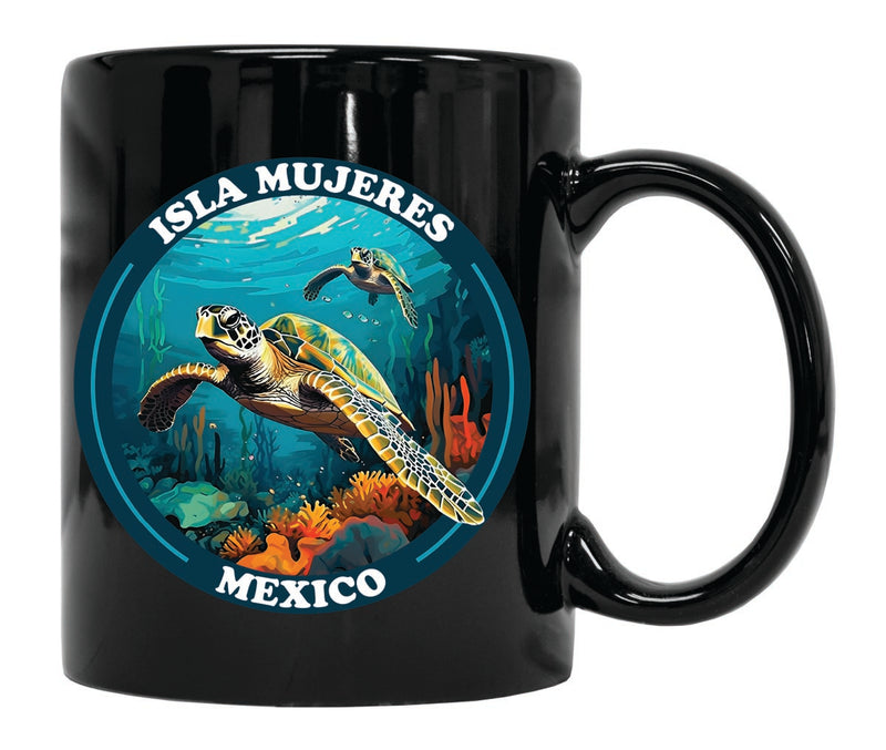 Isla Mujeres Mexico Souvenir 12 oz Ceramic Coffee Mug Black