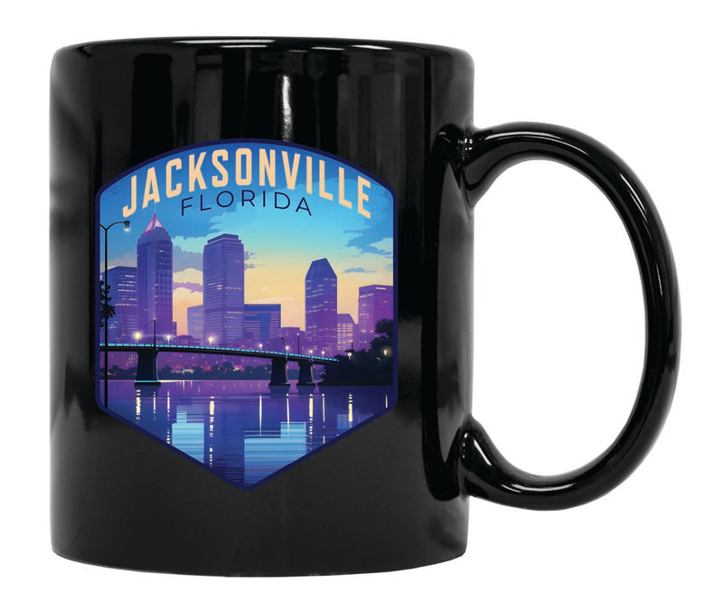 Jacksonville Florida Souvenir 12 oz Ceramic Coffee Mug Black